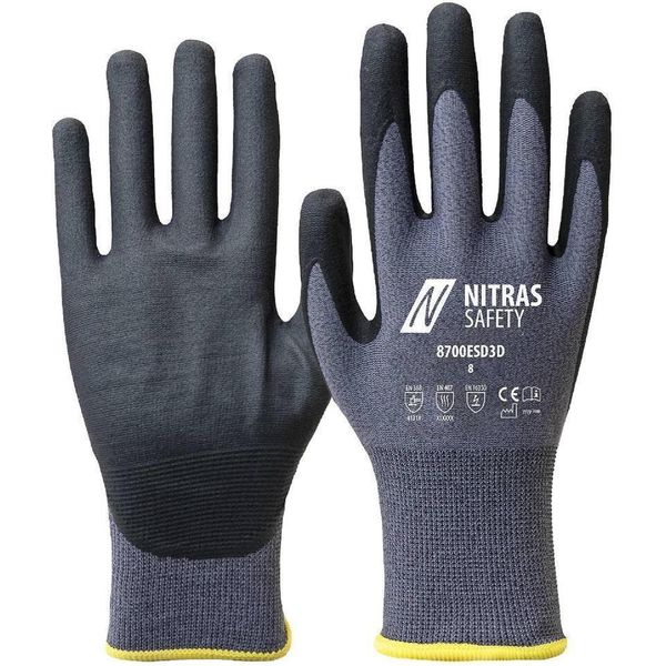 Guanti 8700ESD3D Taglia 9 Grigio/Nero En 388/EN 407/EN 16350 Dpi Categoria Ii-image