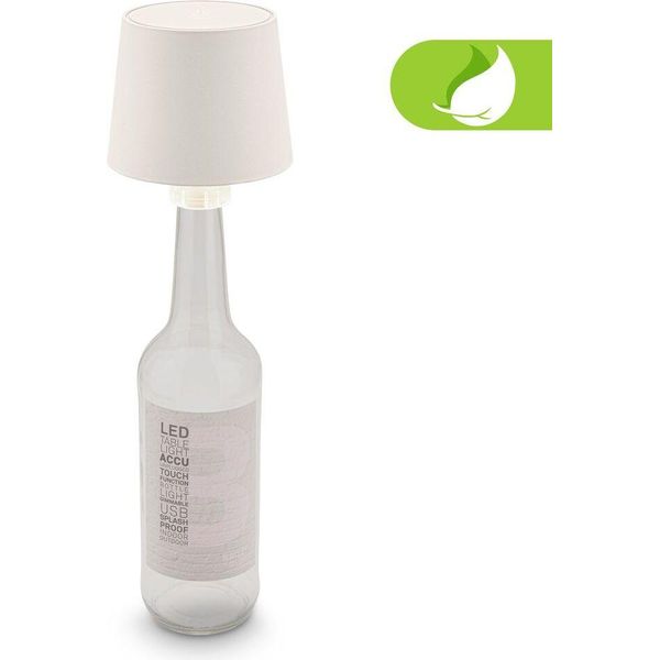 Briloner Bota Lampada Bottigla Senza Fili, Dimmerabile, Touch, Batteria, Protezione Dagli Spruzzi D'acqua, Bianco Antico, Ø10,5 X 11,5 Cm-image
