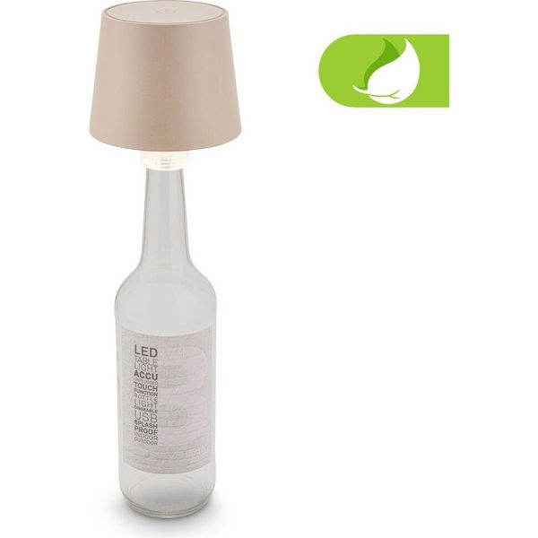 Briloner Bota Lampada Bottiglia Senza Fili, Dimmerabile, Touch, Batteria Ricaricabile, Protezione Dagli Spruzzi D'acqua, Beige, Ø10,5 X 11,5 Cm-image