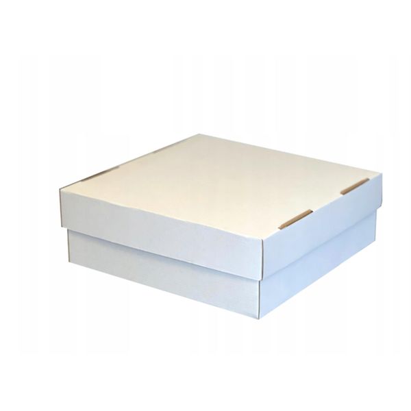 Scatola Di Cartone Per Ciambelle Muffin 30X30X10 Cm Confezione Bianca Molto Forte-image