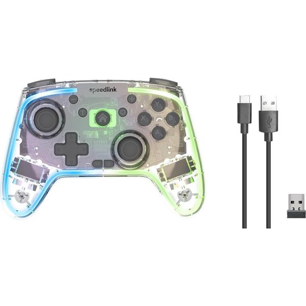 Speedlink Speedlink Gamepad Wireless Rait Nx Rgb Pc/Android/Switch, Trasparente (SL-650115-CR)-image