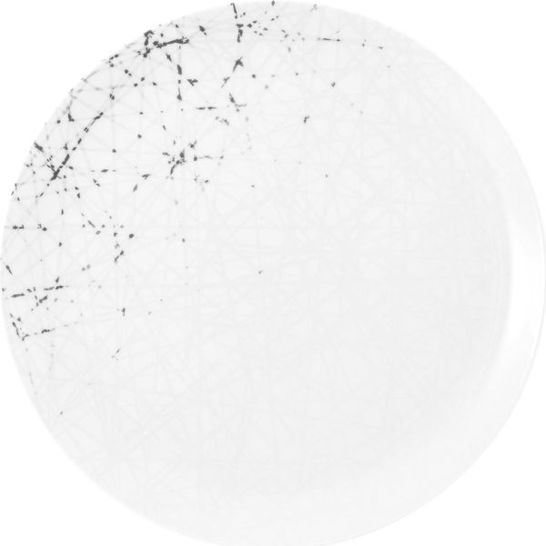 Piatto Da Portata - Bianco - Grigio - Ø 28 Cm - Porcellana - Motivo Grafico-image