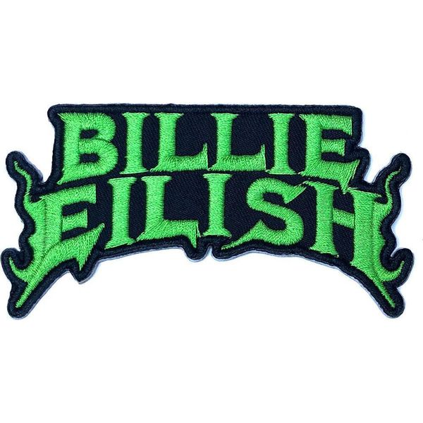 Billie Eilish - Flames - Toppa Da Stirare - Cotone RO3447 (Taglia Unica) (Verde)-image