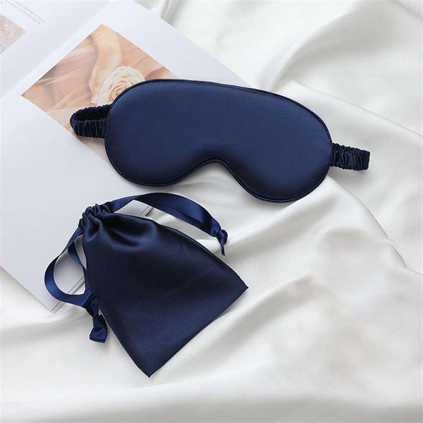 Set Di Mascherine Per Gli Occhi Blu Navy Con Sacchetto In Tessuto, Mascherine Per Gli Occhi Ombreggiate Per I Viaggi E Le Pause In Ufficio-image