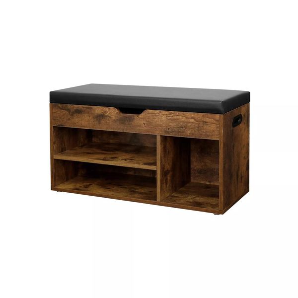 In And Outdoormatch Panca Per Scarpe Deluxe Eliezer - Con Contenitore - Panca Da Ingresso - 80 X 30 X 44 Cm-image