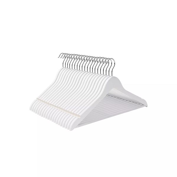 In And Outdoormatch Appendiabiti Deluxe Orion - 10 Pezzi - Antiscivolo - Appendiabiti Per Pantaloni - Salvaspazio - 44,5 X 23 X 1,2 Cm - Bianco-image