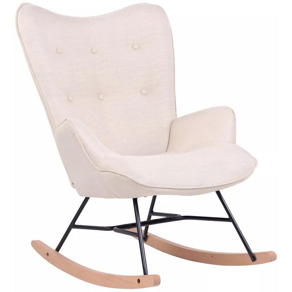 In And Outdoormatch Sedia A Dondolo Sanka - Bianco - Sedia - Sedie - 62 X 55 Cm - 100% Poliestere - Sedia-image