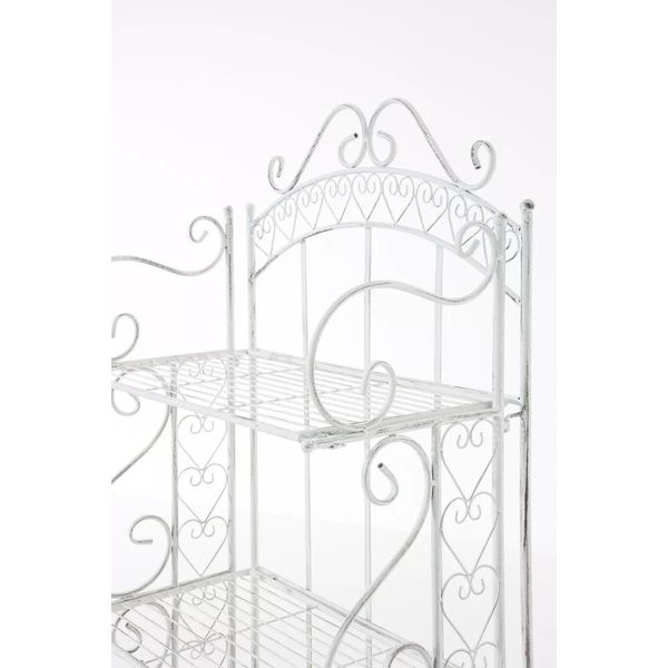 In And Outdoormatch Scaffale Per Cazzuole In Metallo - Bianco Antico - 33X61X153Cm - Scaffale Di Stoccaggio - Scaffale Rack - Armadio A Scomparti - Armadio Aperto Industrial-image
