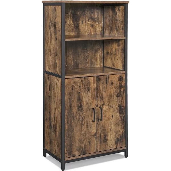 In And Outdoormatch Libreria Emmie - 2 Ripiani - Libreria Con Ante - Soggiorno, Camera Da Letto E Camera Dei Bambini - Legno - Mdf - 60 X 35 X 125 Cm-image