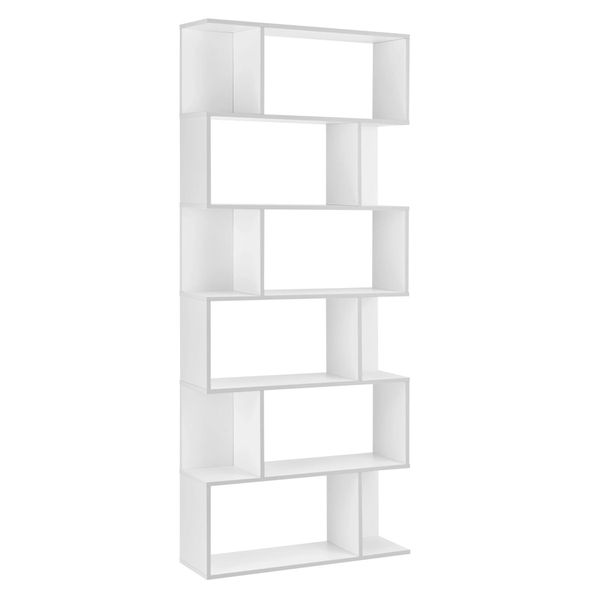 In And Outdoormatch Libreria Scaffale Bernhard - 192X80X24 Cm - Bianco - Truciolare - Design Decorativo-image