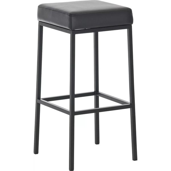 In And Outdoormatch Sgabello Da Bar Wilburn - Senza Schienale - Set Di 1 - Ergonomico - Sgabello Da Bar Per Cucina O Mensa - Quadrato - Nero - Altezza Di Seduta 80Cm-image