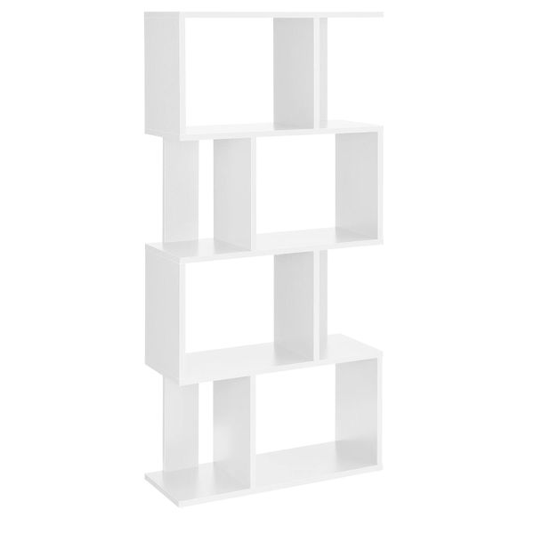 In And Outdoormatch Libreria Scaffale Andre - 130X60X24 Cm - Bianco - Truciolare - Libreria Robusta - Design Elegante-image