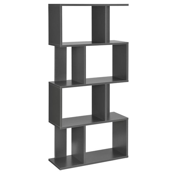 Libreria In And Outdoormatch Regal Amani - 130 X 60 X 24 Cm - Grigio Scuro - Truciolare - Libreria Robusta - Design Elegante-image