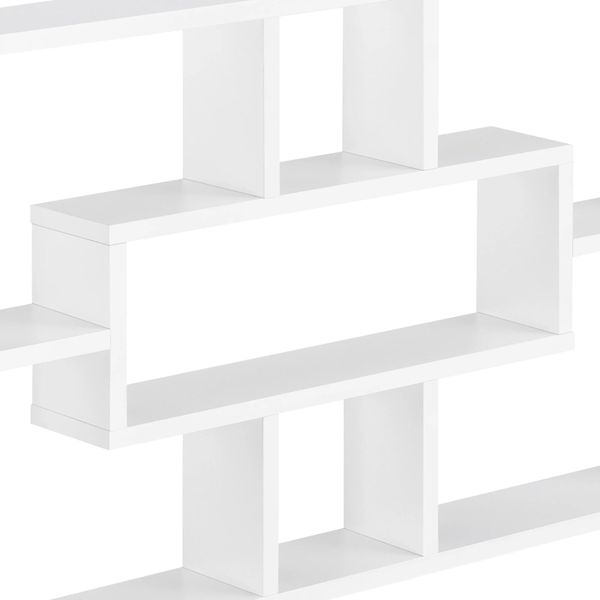 In And Outdoormatch Scaffale A Muro Judge - Con 7 Scomparti - 77X10X48 Cm - Bianco - Truciolare - Design Moderno-image