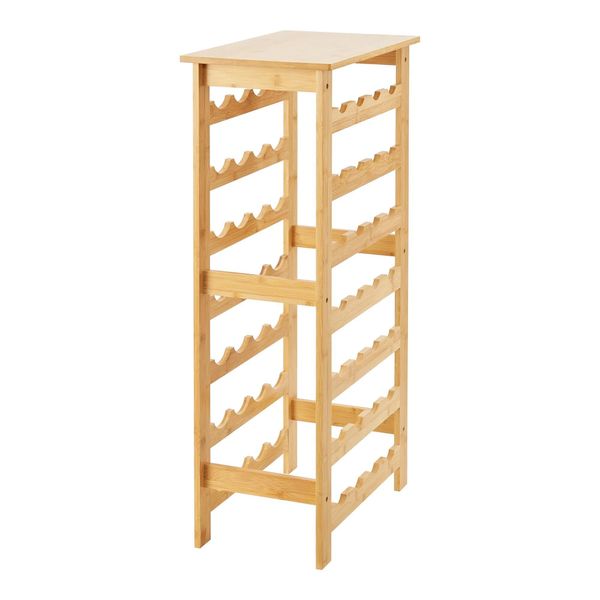 In And Outdoormatch Portabottiglie Elna - Bambù - Per 28 Bottiglie - 94X47X29 Cm - Design Elegante-image