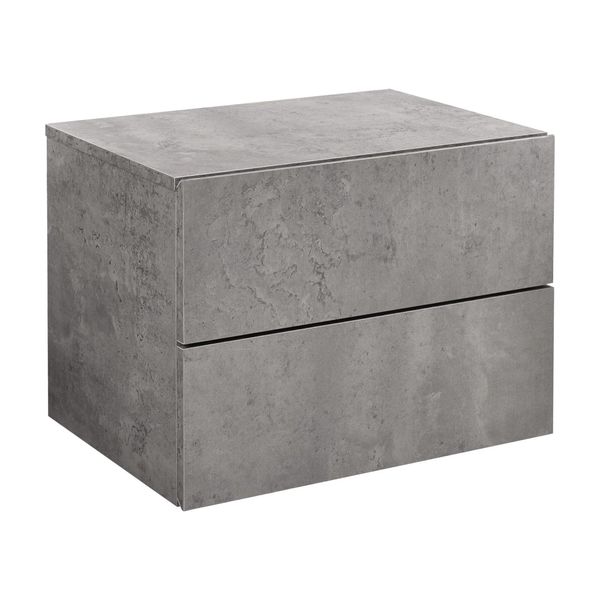 In And Outdoormatch Comodino Galleggiante Jarred - 30 X 40 X 29 Cm - Con 2 Cassetti - Effetto Cemento - Truciolato - Look Elegante-image