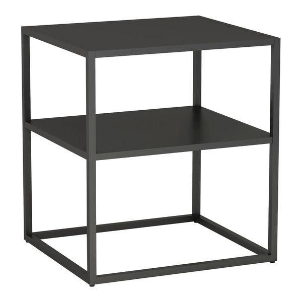 In And Outdoormatch Elegante Tavolino Josephus - Con Ripiano - 50,5 X 45 X 40 Cm - Nero - Tavolo Versatile-image