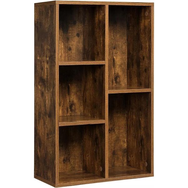 In And Outdoormatch Bookshelf Enrique - Libreria - Industriale - 5 Scomparti - Marrone - Soggiorno, Camera Da Letto E Camera Dei Bambini - Legno - Mdf-image