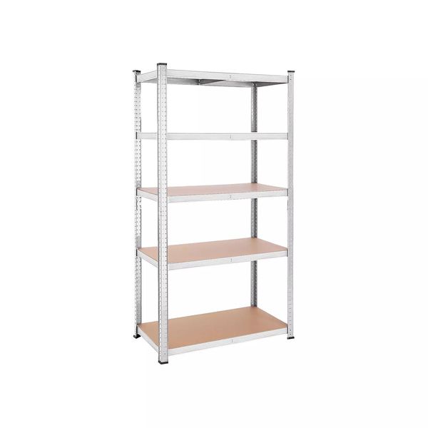 In And Outdoormatch Silas - Scaffalatura Per Magazzini - Set Di 2 - 180 X 90 X 40 Cm - Portata Fino A 875 Kg - Scaffale - Scaffale A Innesto - Struttura In Acciaio Rinforzato - 5 Ripiani Regolabili - Argento-image
