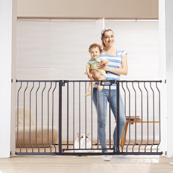 Vevor Cancelletto Di Sicurezza Per Porte, Cancelletto Barriera, Cancelletto Per Scale, Larghezza 749-1346 Mm Cancelletto Per Bambini, Cancelletto Per Animali, Cancelletto Per Scale, Orientabile Su Entrambi I Lati Altezza 762 Mm, Cancelletto Per Bambini Nero Senza Foratura-image