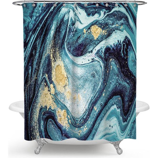 180X180 Cm Tenda Da Doccia In Poliestere Impermeabile E Resistente Alla Muffa, Tenda Da Doccia Moderna E Semplice Con Stampa Digitale Per Il Bagno, Stile 1-image