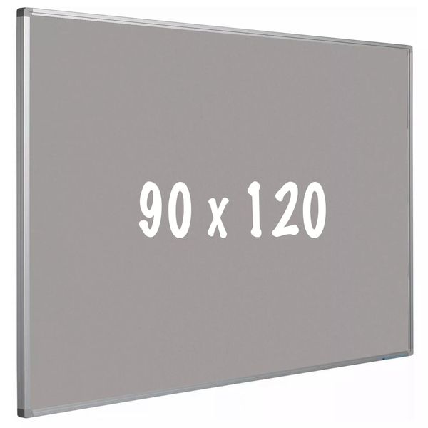 Lavagna In Sughero Pro Hudson - Telaio In Alluminio - Montaggio Facile - Puntine - Grigio - Lavagne - 90X120Cm-image