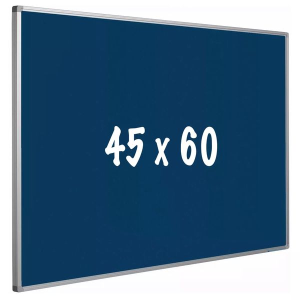 Lavagna In Sughero Pro Maxwell - Cornice In Alluminio - Montaggio Facile - Puntine - Blu - Lavagne - 45X60Cm-image