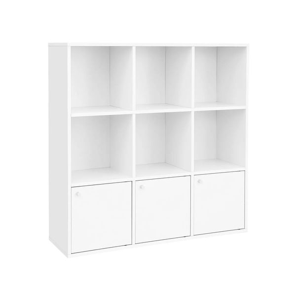 In And Outdoormatch Libreria Salvia - 6 Scomparti - Libreria Con Ante - Soggiorno, Camera Da Letto E Camera Dei Bambini - Legno - Mdf - 97X29X97Cm-image