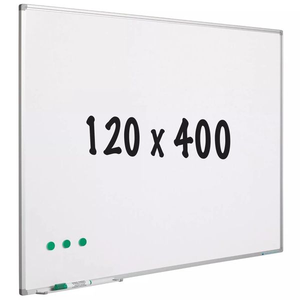 Lavagna Bianca In Acciaio Smaltato Dixon - Bianco - Magnetica - 120X400Cm-image