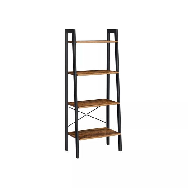 In And Outdoormatch Libreria Industriale Ziggy - 4 Strati - Nero - Libreria - Soggiorno, Camera Da Letto E Stanza Dei Bambini - Legno - Mdf - 56X34X138Cm-image