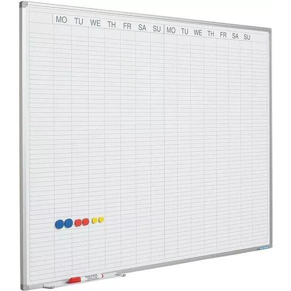 Lavagna Pro Jamison - Acciaio Smaltato - Agenda Settimanale - Agenda Mensile - Agenda Annuale - Magnetica - Bianco - 60X90Cm-image