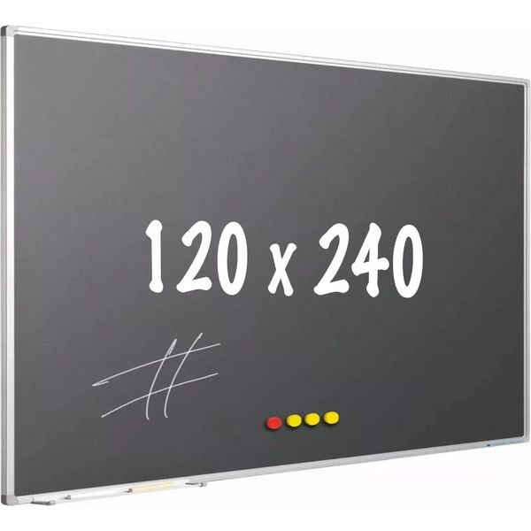 Lavagna Pro Lee - Magnetica - Lavagna - Facile Da Montare - Acciaio Smaltato - Grigio - 120X240Cm-image