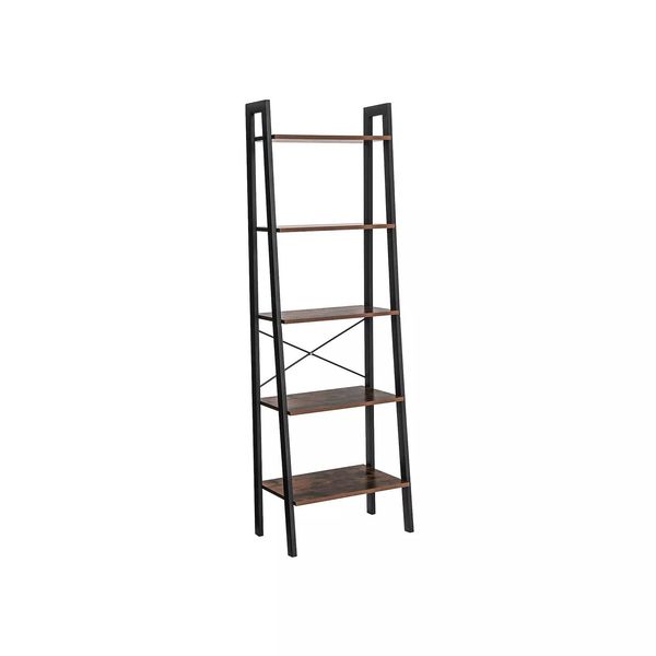 In And Outdoormatch Libreria Industriale Bria - 5 Strati - Marrone - Libreria - Soggiorno, Camera Da Letto E Camera Dei Bambini - Legno - Mdf - 56X34X172Cm-image
