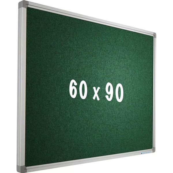 Bacheca Camira In Tessuto Pro Raymond - Telaio In Alluminio - Montaggio Facile - Puntine - Bacheche - 60X90Cm-image