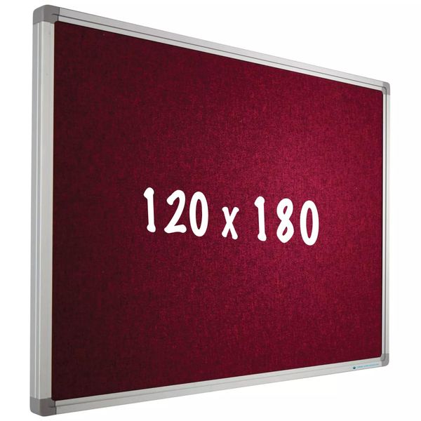 Lavagna Camira In Tessuto Pro Sanders - Telaio In Alluminio - Montaggio Facile - Puntine - Rosso - Lavagne - 120X180Cm-image