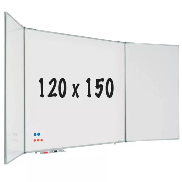 Lavagna Bianca A Cinque Lati RC10 Profile Bender - Magnetica - Acciaio Smaltato Bianco - 120X150Cm-image