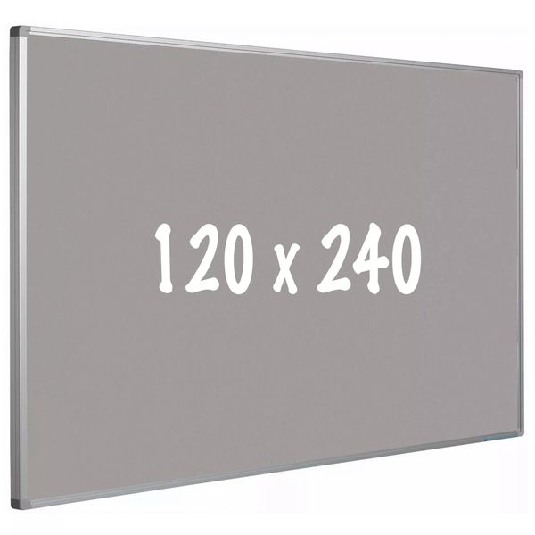 Lavagna In Sughero Pro Bowman - Telaio In Alluminio - Montaggio Facile - Puntine - Grigio - Lavagne - 120X240Cm-image