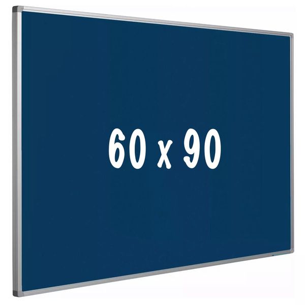 Lavagna In Sughero Pro Modesto - Telaio In Alluminio - Montaggio Facile - Puntine - Blu - Lavagne - 60X90Cm-image