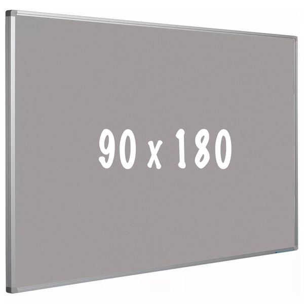 Lavagna In Sughero Pro Reid - Telaio In Alluminio - Montaggio Facile - Puntine - Grigio - Lavagne - 90X180Cm-image