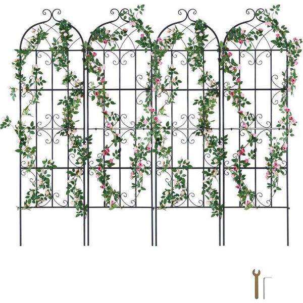 Set Di 4 Tralicci Per Arrampicata - Traliccio Per Piante 51X180Cm - Ideale Per Il Giardino E La Crescita Delle Piante-image