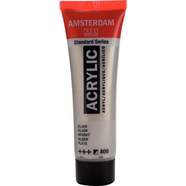 Amsterdam Serie Standard Tubo Di Vernice Acrilica 20 Ml Argento 800-image