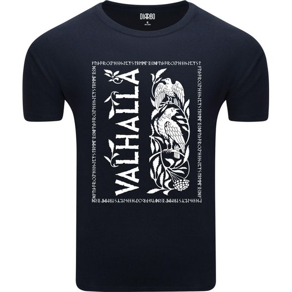Diarbo T-Shirt Da Uomo Con Stampa Vichinga Walhalla KräHt Blu Scuro Taglia Xxl-image