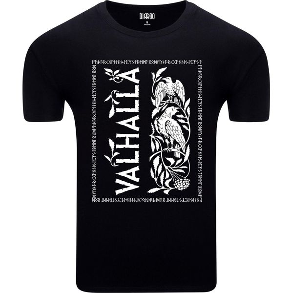 Diarbo T-Shirt Da Uomo Con Stampa Vichinga Walhalla KräHt Nero Taglia L-image