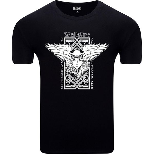 Diarbo T-Shirt Da Uomo Con Stampa Vichinga Valchiria Nera Taglia L-image