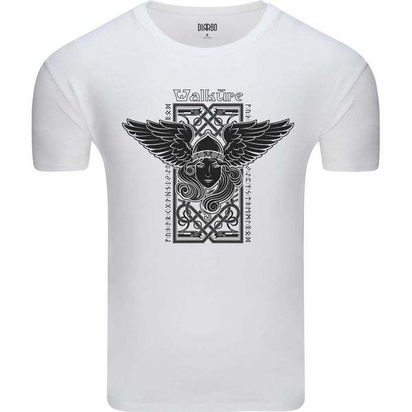 Diarbo T-Shirt Da Uomo Con Stampa Vichinga Valchiria Bianca Taglia S-image