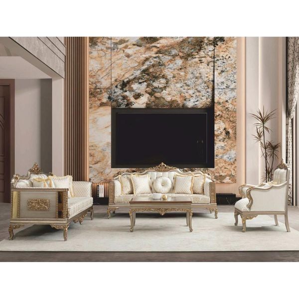 Casa Padrino Set Da Salotto Barocco Crema / Grigio / Oro - Mobili Barocchi-image