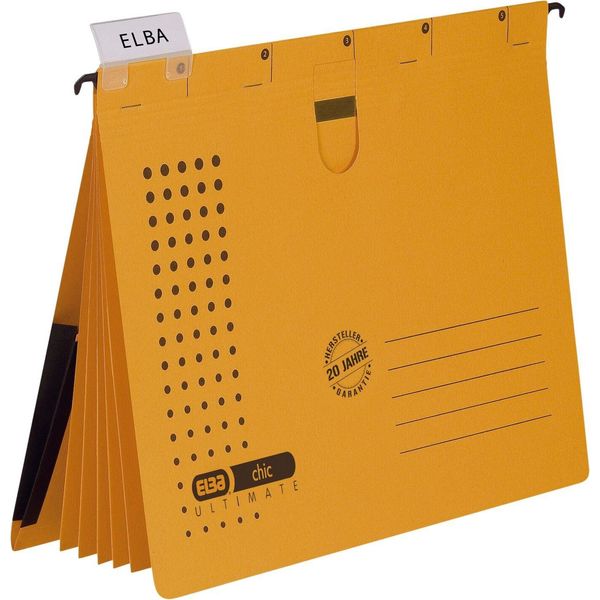 Elba 100333015 Organizer Cucitrice Chic - Cartone (Rc) 230 G/Mq, A4, Giallo, 5 Pezzi-image