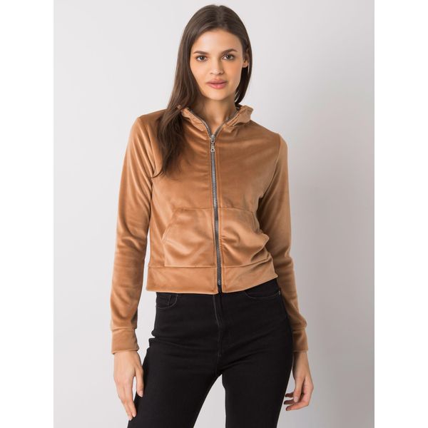 Rue Paris Felpa Donna Con Zip Belare Camel S/M-image