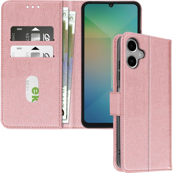 Avizar, Custodia In Ecopelle Con Funzione Di Supporto Per Samsung Galaxy A06, Oro Rosa-image