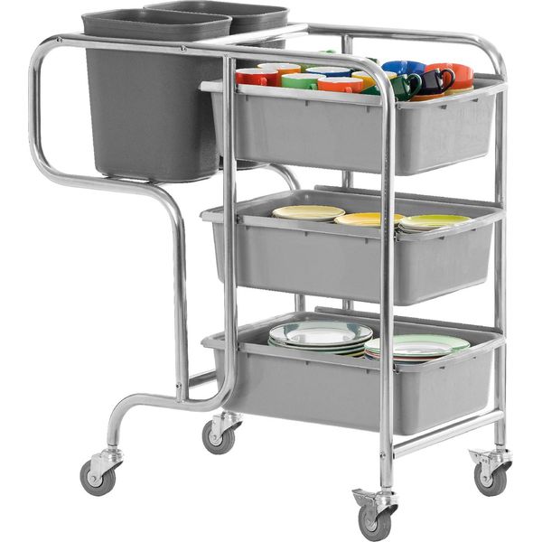 Carrello Di Compensazione Saro Con Accessori E Ruote In Acciaio Inox Scorrevoli-image